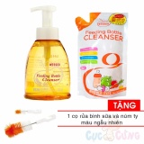 Bộ 1 chai nước rửa bình sữa Wesser 500ml + 1 bịch nước rửa bình sữa Wesser 500ml TẶNG 1 Cọ rửa bình sữa và núm ty