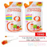Bộ 2 bịch nước rửa bình sữa wesser 500ml tặng 1 cọ rửa bình sữa và núm ty