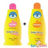 Bộ 2 chai chai sữa tắm gội wesser 200ml hồng + cam