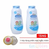 Bộ 2 Phấn ngừa rôm sẩy Kodomo 180g -  Extra Mild (xanh) Tặng Hộp đựng phấn - phan ngua rom say cho be