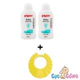 Bộ 2 Sữa tắm gội Pigeon xanh 200ml + nón tắm cho bé - sua tam goi