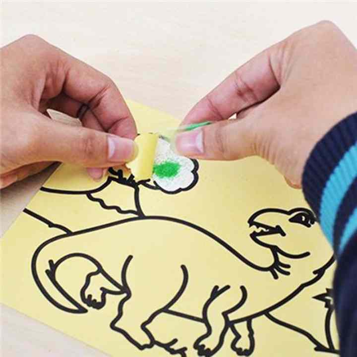 Bộ 2 tranh cát khổ lớn hình ngộ nghĩnh cho bé yêu + Tặng kèm thẻ tích điểm Giá tốt 360