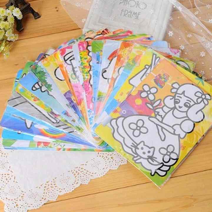Bộ 2 tranh cát khổ lớn hình ngộ nghĩnh cho bé yêu + Tặng kèm thẻ tích điểm Giá tốt 360
