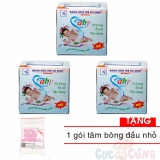 Bộ 3 Băng rốn Baby (băng rốn xanh) 3 miếng/ hộp Tặng 1 gói tăm bông đầu nhỏ Cục Cưng cho bé