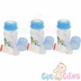 Bộ 3 bình trữ sữa có kèm núm ty và van chống sặc 140ml họa tiết ngẫu nhiên - binh sua