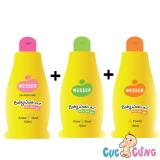 Bộ 3 chai sữa tắm gội wesser 100ml hồng + cam + xanh