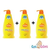Bộ 3 chai sữa tắm gội wesser 500ml - cam