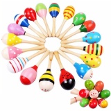 Bộ 3 lục lạc gỗ cầm tay nhạc cụ maracas cho bé