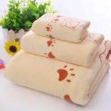 Bộ 3 khăn tắm, khăn mặt, khăn lau tóc cao cấp (vàng gấu) - (BQ246-VANGGAU)