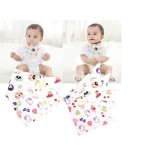 Bộ 3 khăn yếm cotton giữ ấm cho bé gái (giao hình ngẫu nhiên của bé gái)