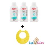 Bộ 3 Sữa tắm gội Pigeon xanh 200ml + nón tắm cho bé - sua tam goi