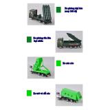 Bộ 4 xe mô hình (xe benz, chở rác, xe chở đại bác, xe chở vũ khí hạt nhân) cho bé yêu
