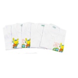 Bộ 5 áo sơ sinh tay ngắn màu trắng cho bé 0 - 6 tháng