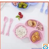 Bộ bát ăn dặm lúa mạch an toàn cho bé yêu + tặng kèm thìa và dĩa