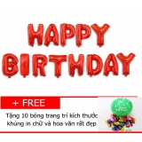 Bộ bong bóng sinh nhật HAPPY BIRTHDAY(Đỏ) có keo dán - Diệp Linh BBSN7 