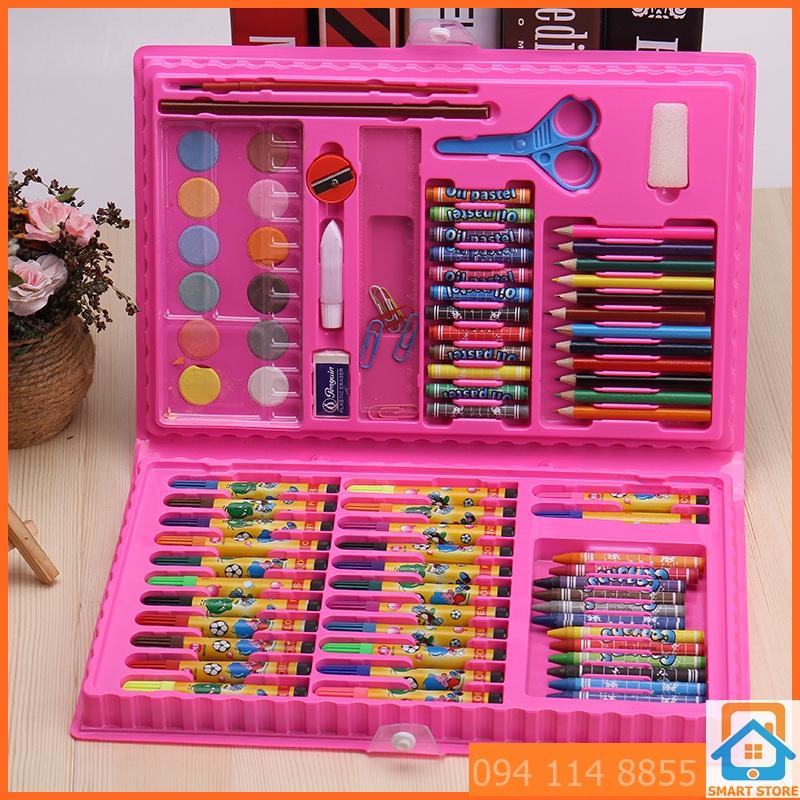 Bộ bút chì màu đa năng đủ loại 86 món dạng Cặp sách