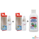 Bộ 2 Bình sữa Pigeon Streamline 150ml + Nước rửa Bình sữa chai Pigeon 200ml