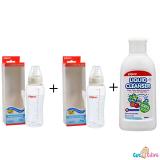 Bộ cặp Bình sữa Pigeon Streamline 250ml + Nước rửa Bình sữa chai Pigeon 200ml