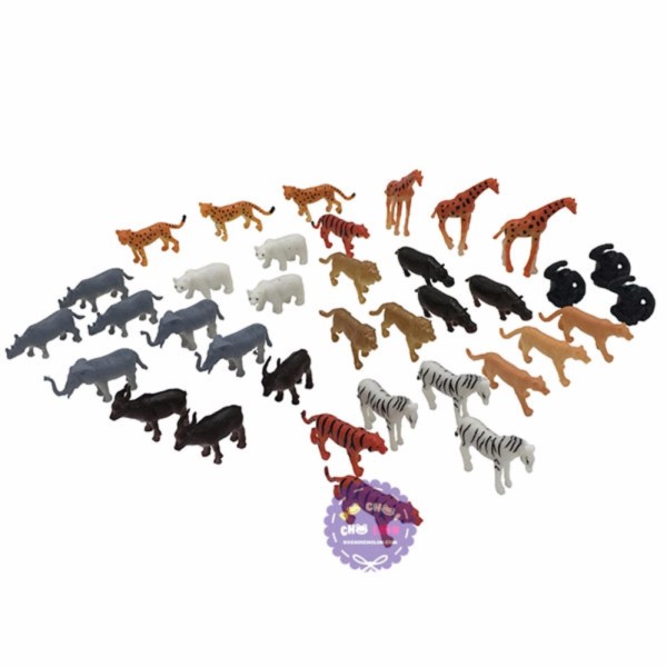 Bộ đồ chơi 36 loài thú rừng mini bằng nhựa Wild Animals - ĐỒ CHƠI CHỢ LỚN