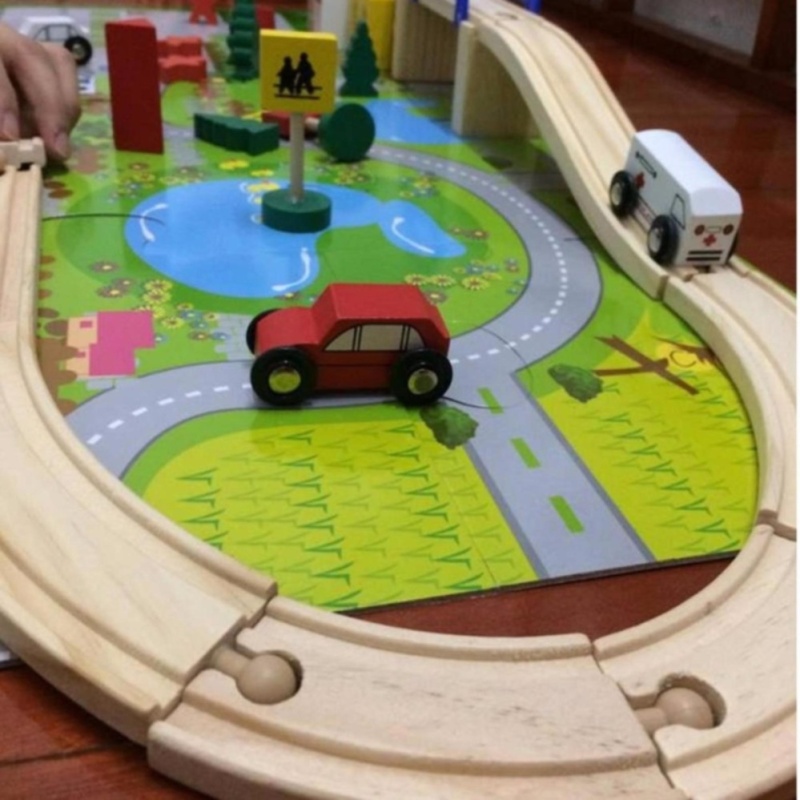 Bộ đồ chơi ghép mô hình thành phố bằng gỗ cho bé