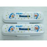 Bộ đũa thìa tập ăn kèm hộp đựng Doraemon (thìa dẹt)