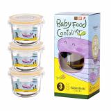 Bộ đựng đồ ăn dặm Glasslock GL545 (165ml x3 hộp) - Larva Store