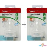 Combo 2 vỉ Ty bình sữa Pigeon Silicone Plus cổ rộng size L - 2 cái/vỉ