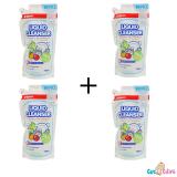 Combo 4 bịch Nước rửa bình sữa Pigeon 700ml