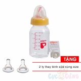 Bình sữa Pigeon cổ hẹp nhựa PP tiêu chuẩn 120ml Tặng 1 ty thay bình sữa - bình sữa cổ nhỏ nhựa PP - binh sua co thuong cho be