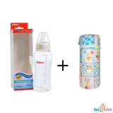 Combo Bình sữa Pigeon Streamline 250ml + Bình ủ sữa đơn Hello Baby