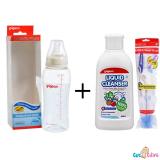 Combo Bình sữa Pigeon Streamline 250ml + Nước rửa bình sữa chai Pigeon 200ml + Cọ rửa bình sữa Pigeon