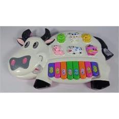 Đồ chơi đàn hình con bò dùng pin có đèn nhạc giúp bé phát triển toàn diện, Do choi danh dan cam tay dung pin co den