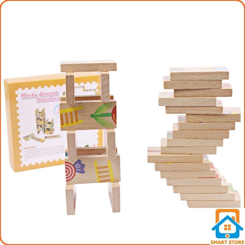 Đồ chơi Domino gỗ / Thẻ xếp hình 28 miếng