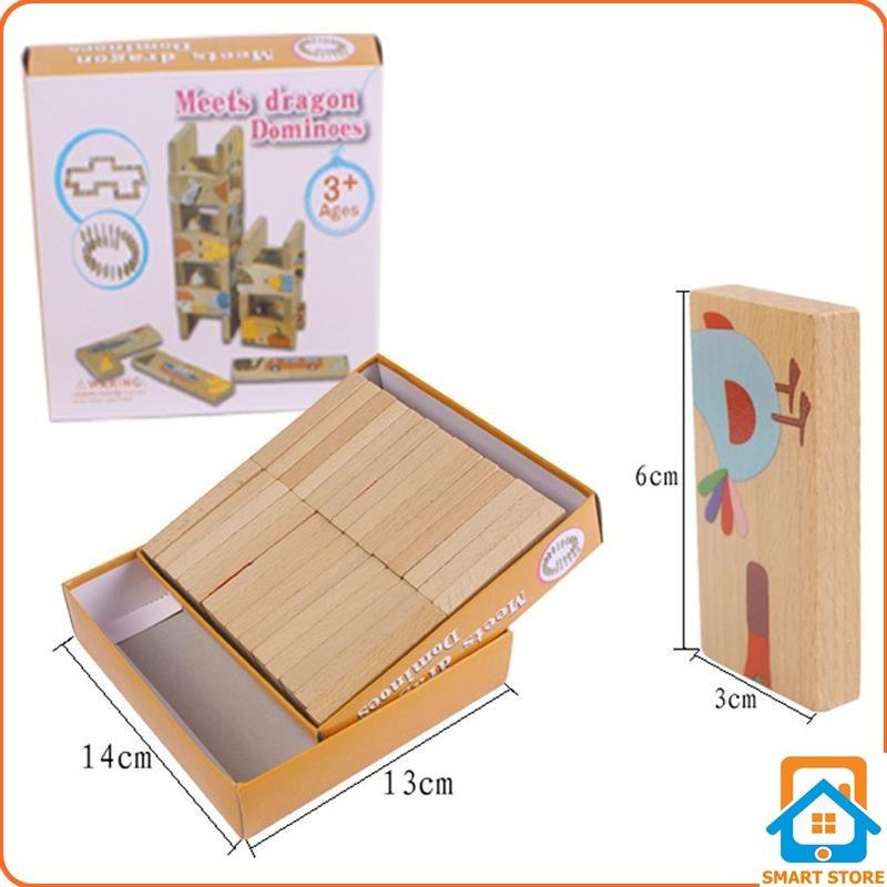 Đồ chơi Domino gỗ / Thẻ xếp hình 28 miếng