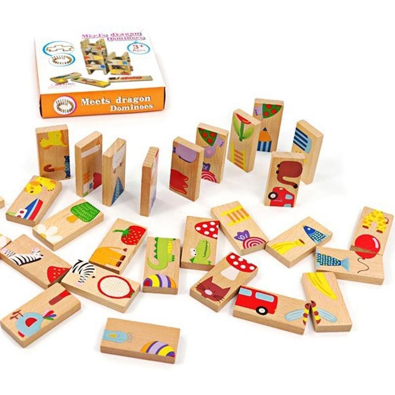 Đồ chơi Domino gỗ / Thẻ xếp hình 28 miếng