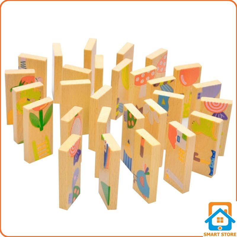 Đồ chơi Domino gỗ / Thẻ xếp hình 28 miếng