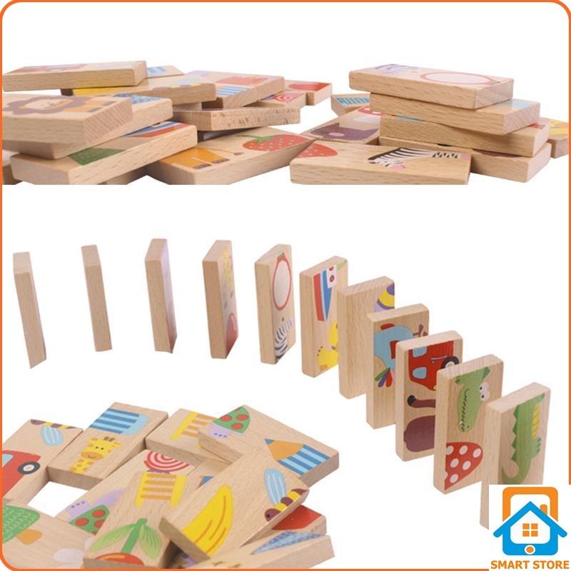 Đồ chơi Domino gỗ / Thẻ xếp hình 28 miếng