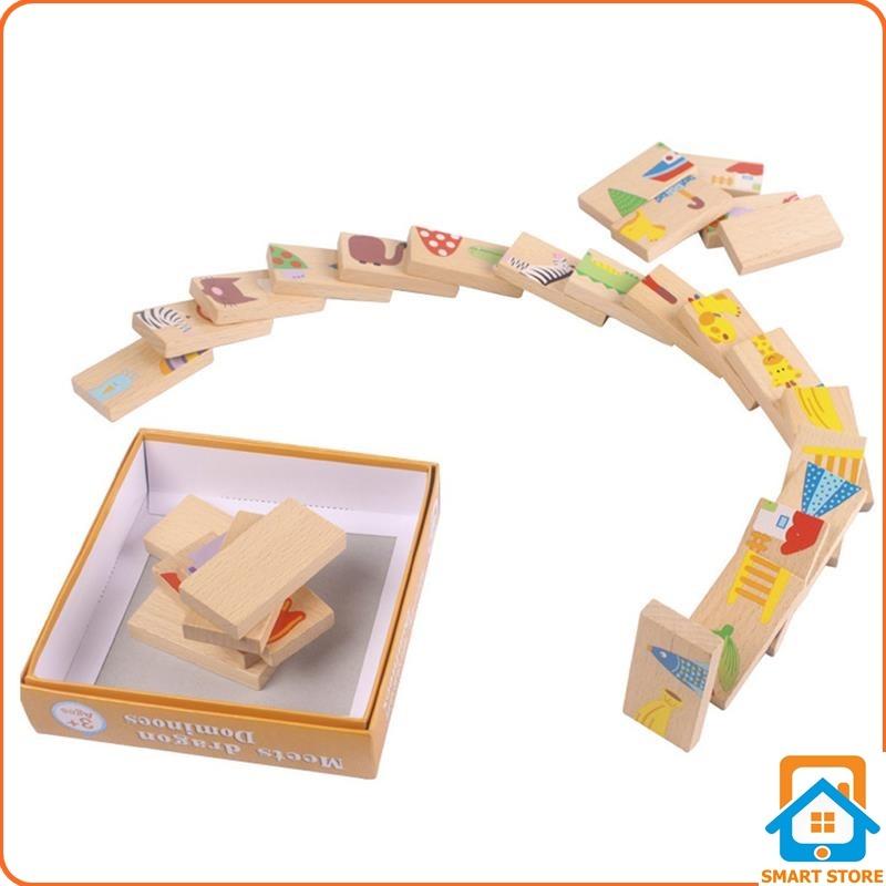 Đồ chơi Domino gỗ / Thẻ xếp hình 28 miếng