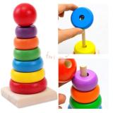 Đồ chơi gỗ tháp cầu vòng 7 sắc