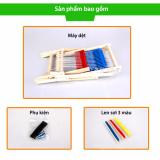 Đồ chơi máy dệt len mini thủ công DIY bằng gỗ
