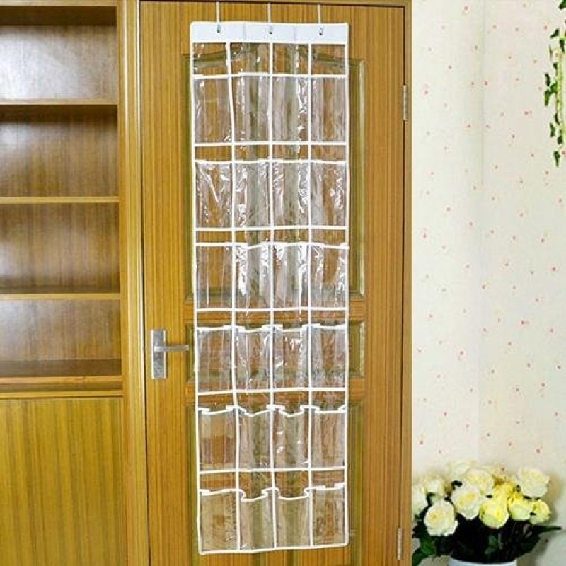 Hoàn toàn Trong Suốt Nhựa Pvc Đa Lớp Cửa Treo Túi Đựng Giày Túi Treo Đồ Lặt Vặt Túi Điện Thoại Di Động Treo-intl