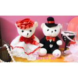 [HCM]GẤU BÔNG CẶP ĐÔI CÔ DÂU CHÚ RỂ ĐỎ (17cm)