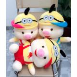 GẤU BÔNG LỢN NÓN MINION CAO 40CM HỒNG