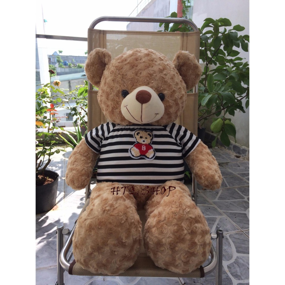 GẤU BÔNG TEDDY CAO CẤP KHỔ VẢI 1M DÀI 80CM (SỮA)