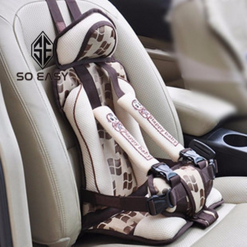 Ghế ngồi phụ dày đa năng trên xe hơi, ô tô bảo vệ an toàn cho bé từ 9 tháng - 7 tuổi (dưới 25kg) -DLB02 (kem hoa văn)