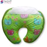Gối đa năng chữ C Lớn Cho Bé 01 - THIVI (Mèo Xanh lá)