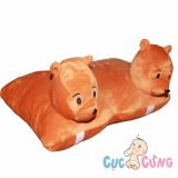 Gối đi xe máy 2 đầu - gấu