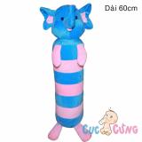 Gối ôm cho bé  size lớn (60cm) - hình voi màu xanh hồng 60x20cm