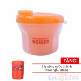 Hộp ngăn sữa làm từ nhựa PP 2 chức năng Wesser phiên bản mới Tặng 1 ly nước uống in hình bằng nhựa màu ngẫu nhiên - hop chia sua