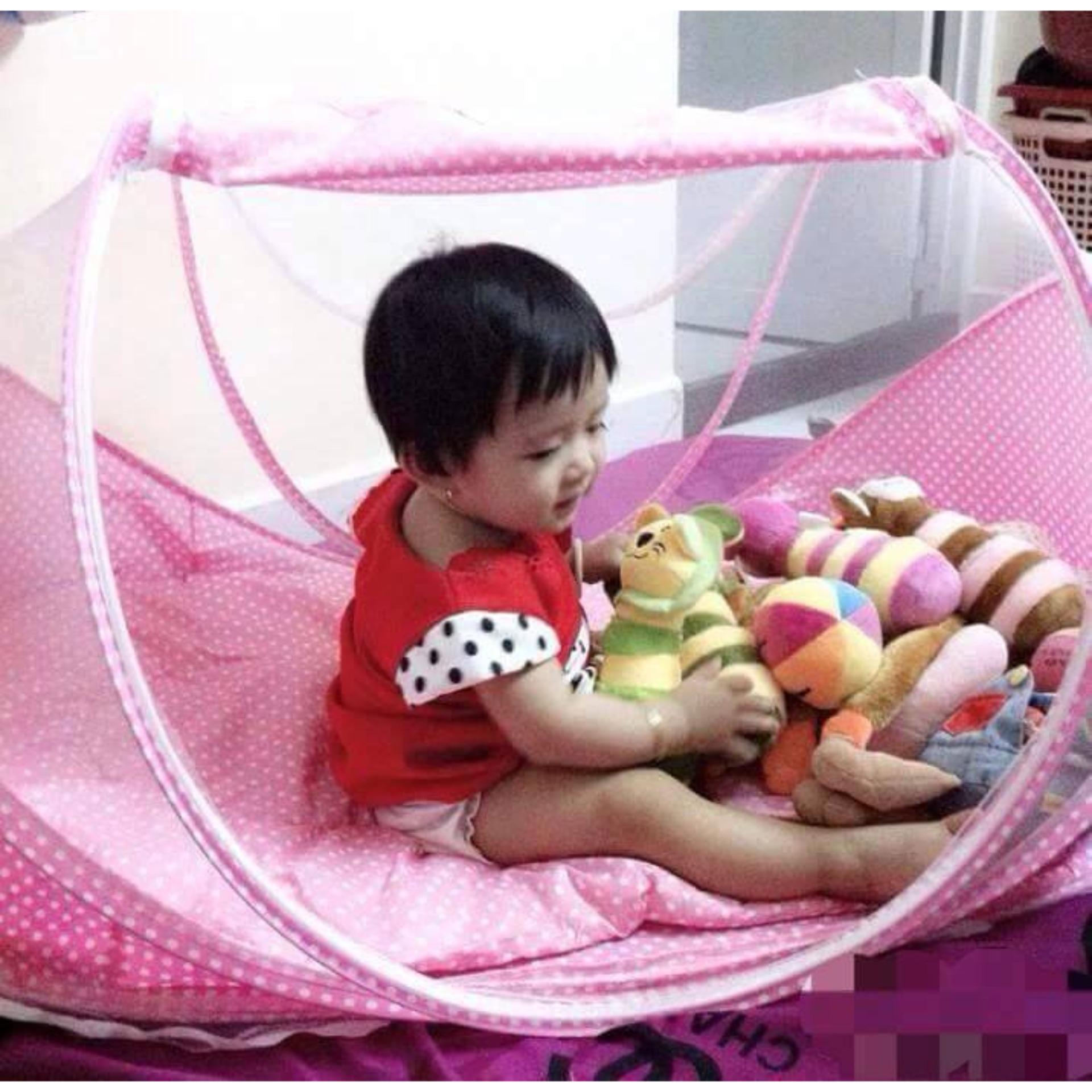 Nệm mùng chống muỗi có nhạc cho bé yêu(Hồng)
